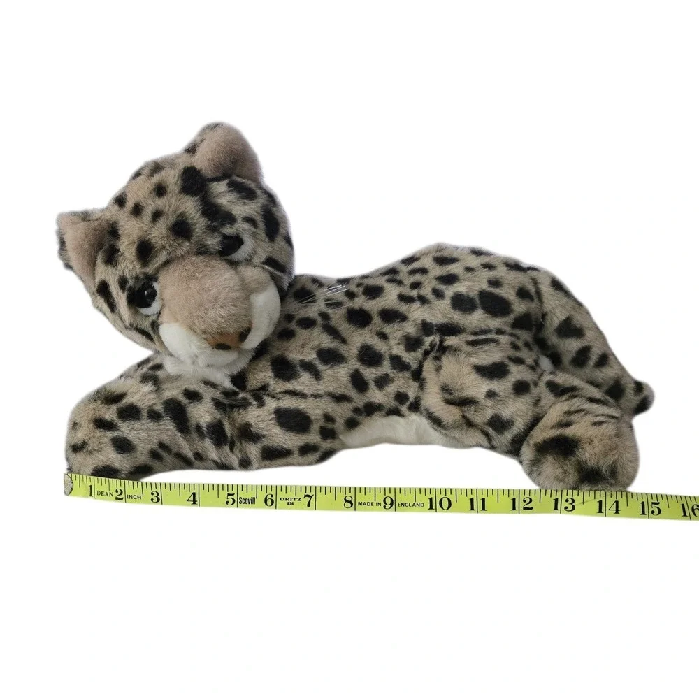 Chrisha Playful Plush Leopard Cub Spotted Stuffed Animal 18235 Korea‎ Tan Black